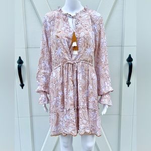 🔥Closet Clearout!🔥 House of Harlow 1960 Brown, Gold & Lavender Floral Mini